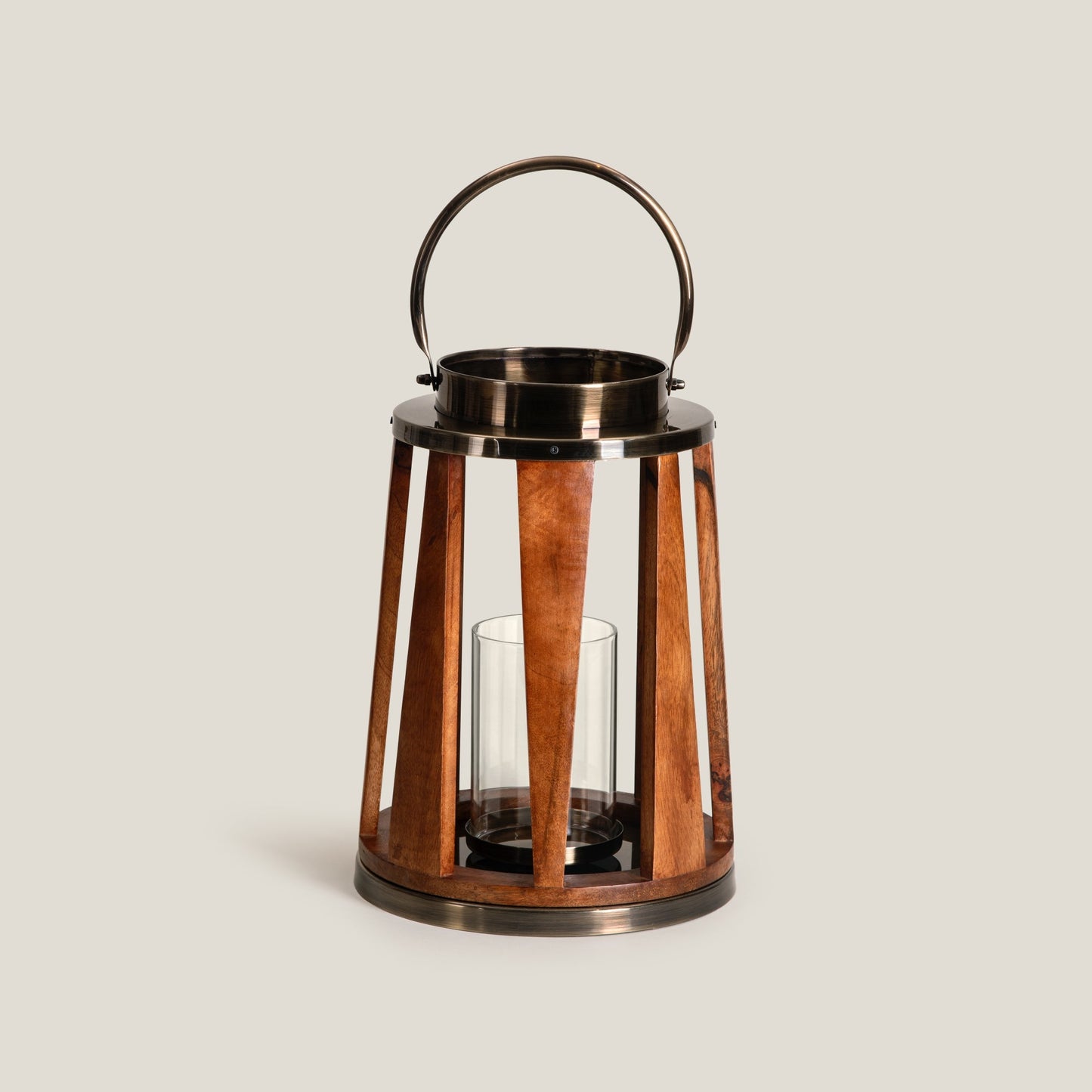 Brio Antique Gold & Brown Lantern S