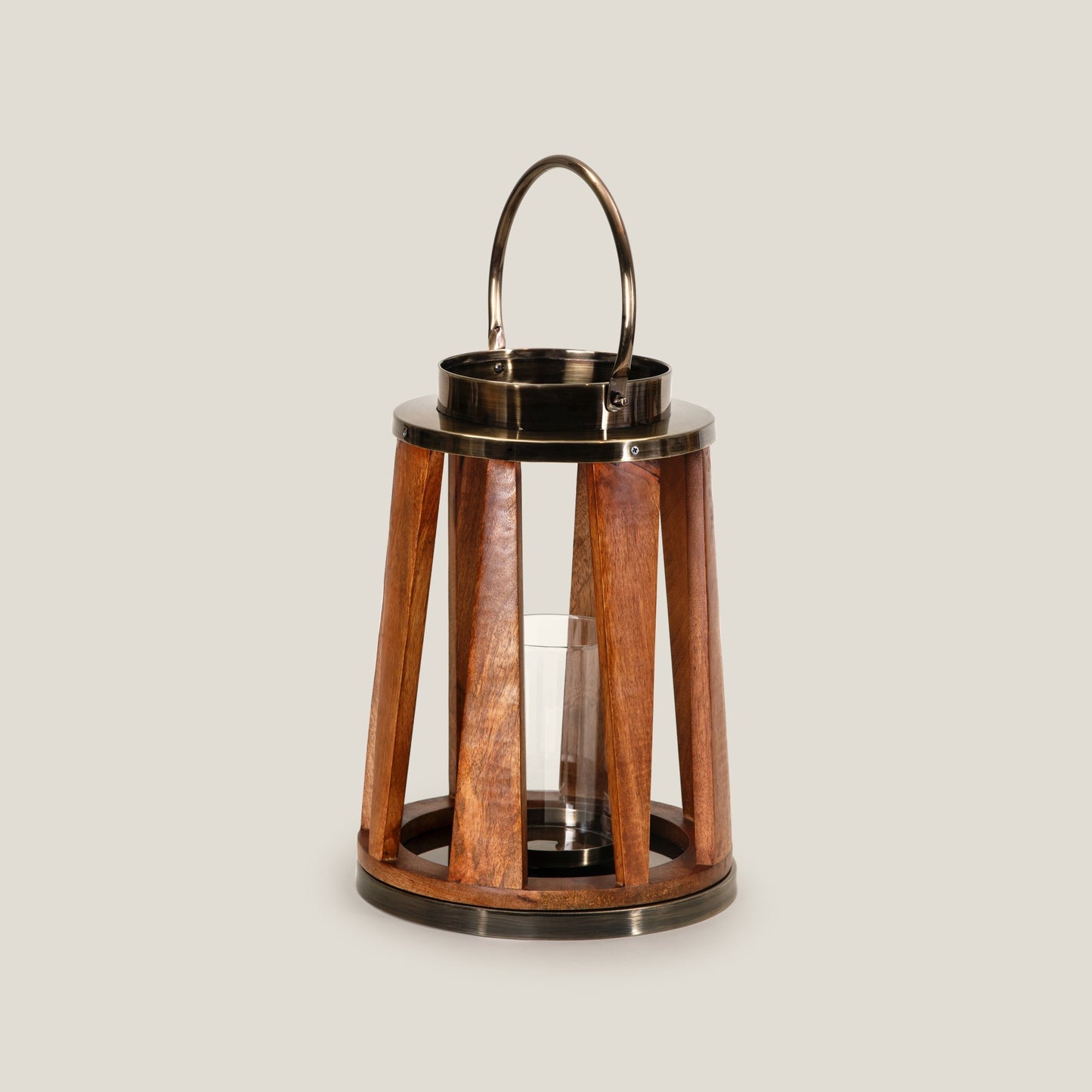 Brio Antique Gold & Brown Lantern S