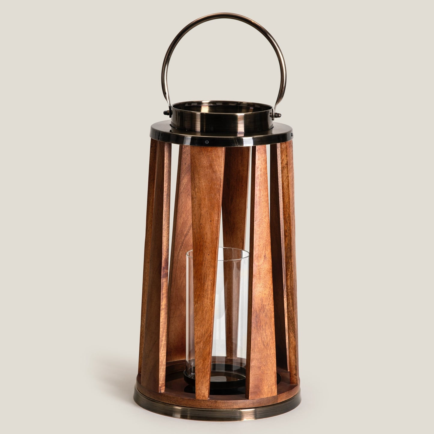 Brio Antique Gold & Brown Lantern L