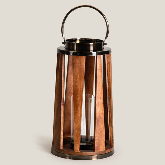 Brio Antique Gold & Brown Lantern L